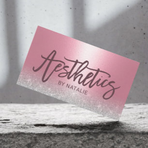 Skinnare Esthetician Rosa & Silver Aesthetics Visitkort
