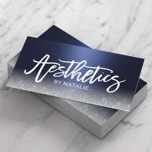 Skinnare etetiker Modern Navy Blue Aesthetics Visitkort