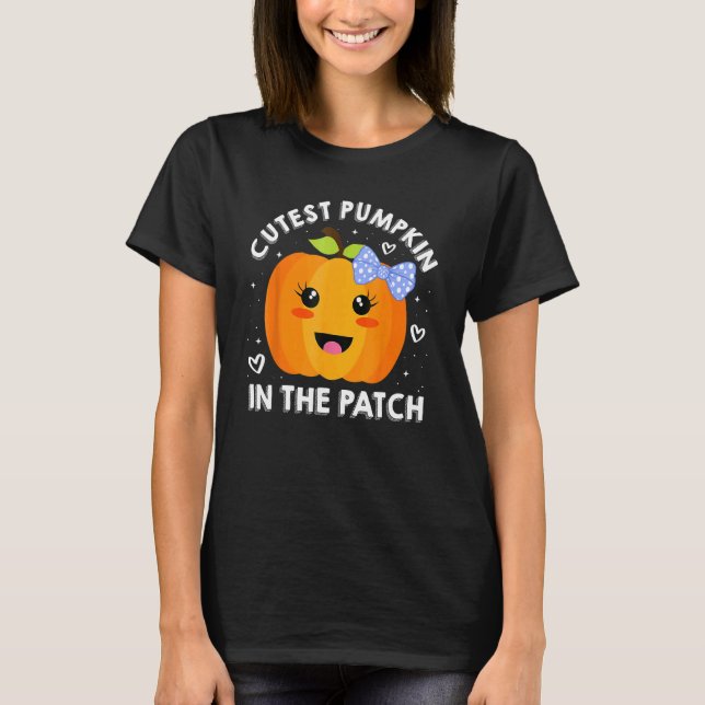 Skinnepumpa i Thanksgivingen Patch Halloween T Shirt (Framsida)