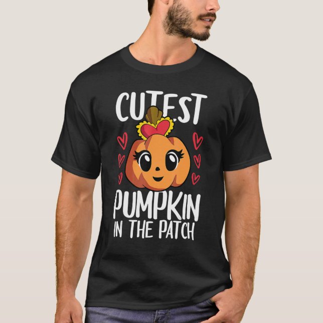 Skinnepumpkin i Patch Kid Girls Halloween T Shirt (Framsida)
