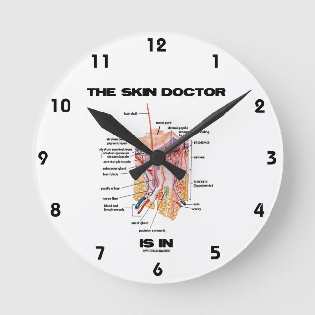 Skinnet Doktor är i (anatomi dermatologi) Rund Klocka (Framsida)