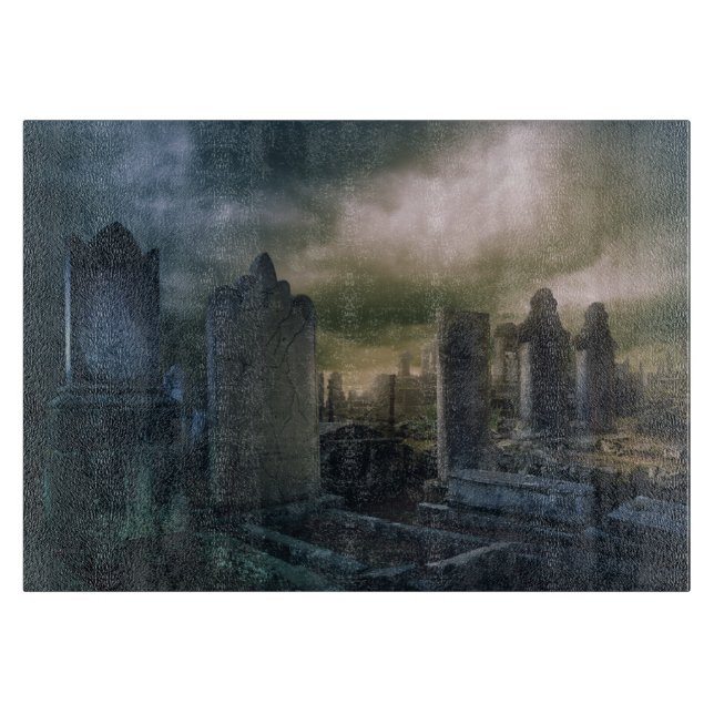 Skinnskivor av gotiska graveyard-glas (Framsidan)