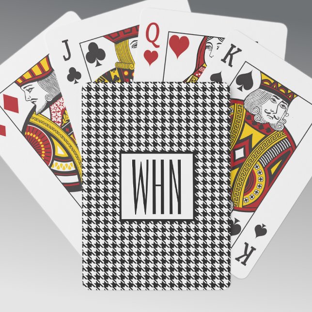 Skinny Monogram Black & White Houndstooth, Deck of Casinokort (Skapare uppladdad)