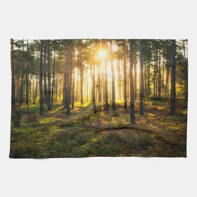 Skinor från sol i gräs kökshandduk (Horisontell)