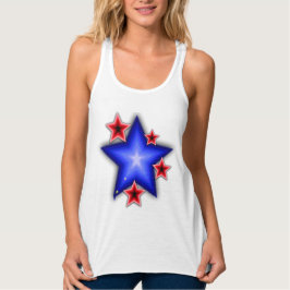 Skins blått & röd stjärnaFlowy Racerback tanktop Linne Med Racerback