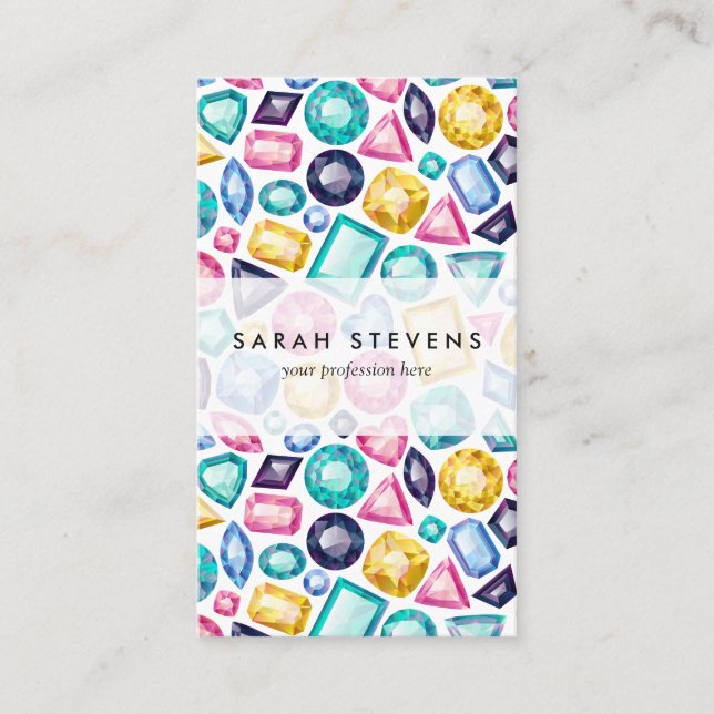 Skins diamantGemstones för chic flickaktigt Visitkort (Framsida)