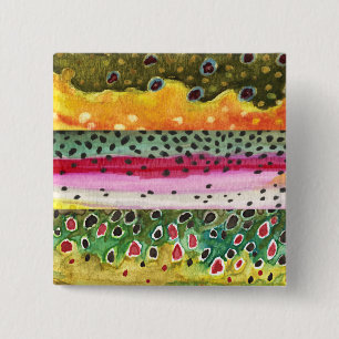 Skinsar av Tre vackra öring Knapp