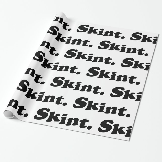 Skint. Papper radbrytning Presentpapper (Utrullad)