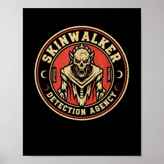 Skinwalker Detection Agency Funny Cryptid Skinwalk Poster (Framsidan)