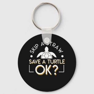 Skip Straw Spara Turtle OK Turtle Älskare Nyckelring