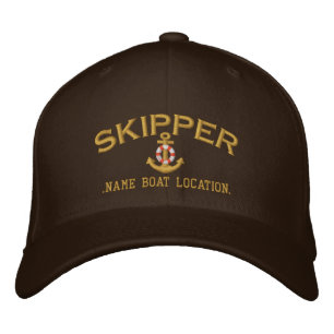 Skipper Anchor Din båt Namn ditt namn eller båda! Broderad Keps