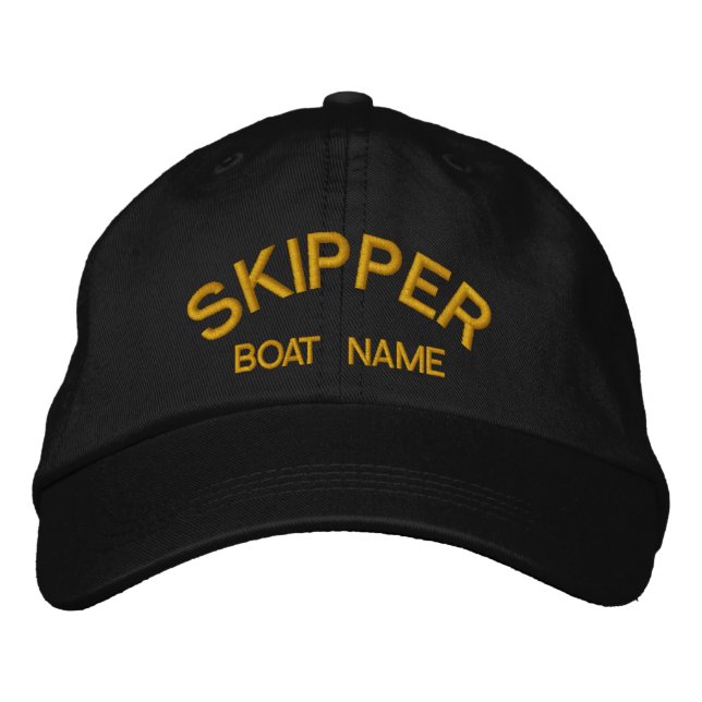 Skipper & Boat Namn Sailors Hat Broderad Keps (Framsida)