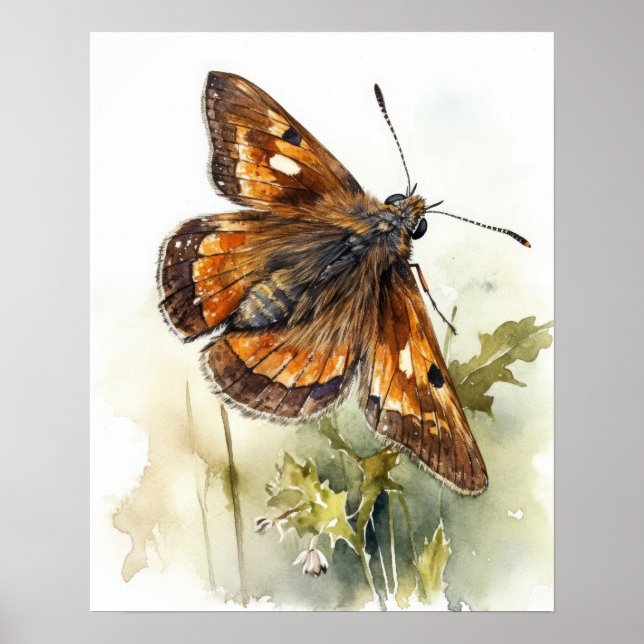Skipper Butterfly Art Print Poster (Framsidan)