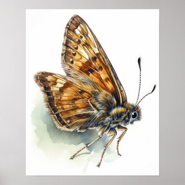 Skipper Butterfly Art Print Poster (Framsidan)