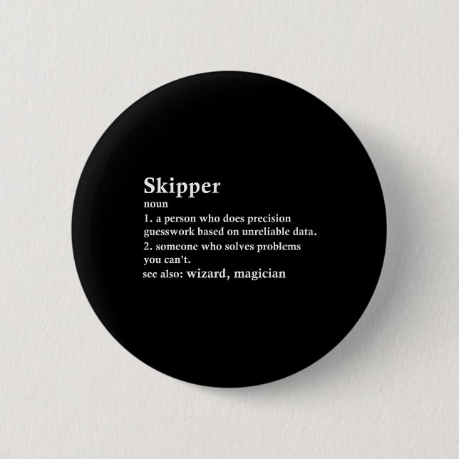 Skipper Jobbtitel Definition Rolig Båt Kapten Knapp (Framsida)