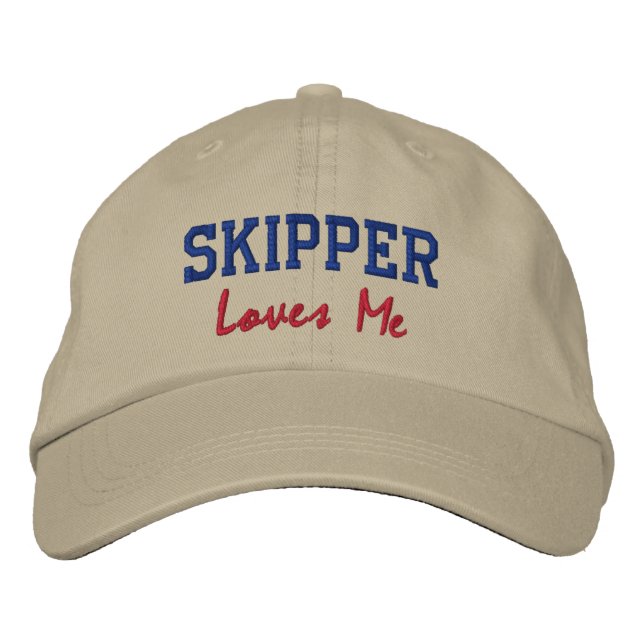 Skipper Kärlek Me Embroiderade Namn Hat / Cap Broderad Keps (Framsida)