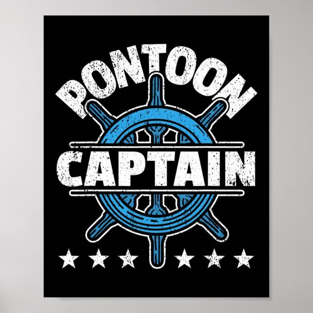 Skipper Pontoon Boating I Pontoon Boat Captain  Poster (Framsidan)
