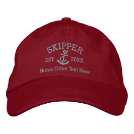 Skipper With Anchor-Personlig Broderad Keps
