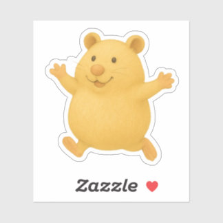 Skipping Cream Hamster Die-Cut Sticker Klistermärken