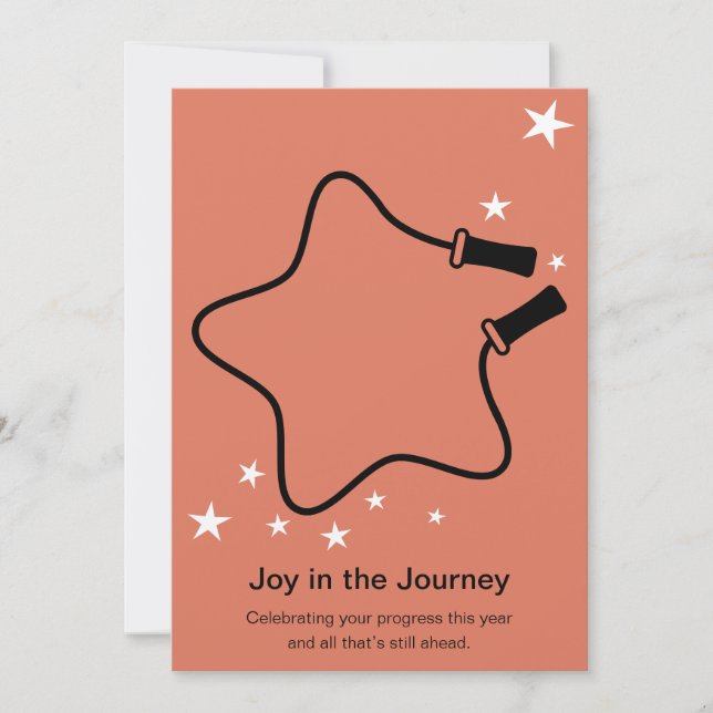 Skipping Rope Joy in the Journey Fitness Christmas Anteckningskort (Framsida)