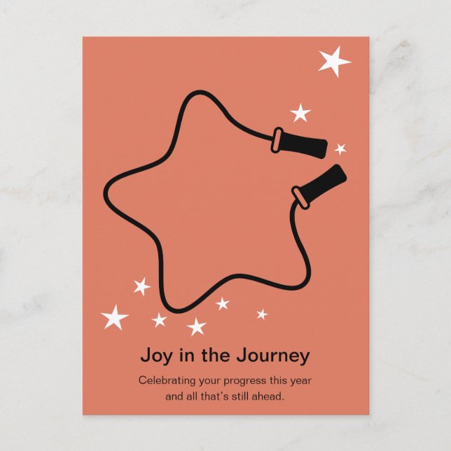 Skipping Rope Joy in the Journey Fitness Christmas Helg Vykort (Framsida)
