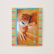 Skippy,  Cat Colorful Cute Jigszle Puzzle