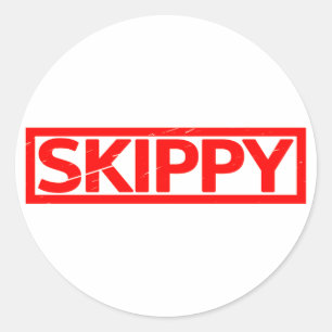 Skippy Frimärke Runt Klistermärke