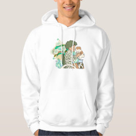 Skira viskningar av grönt och valp kärlek hoodie