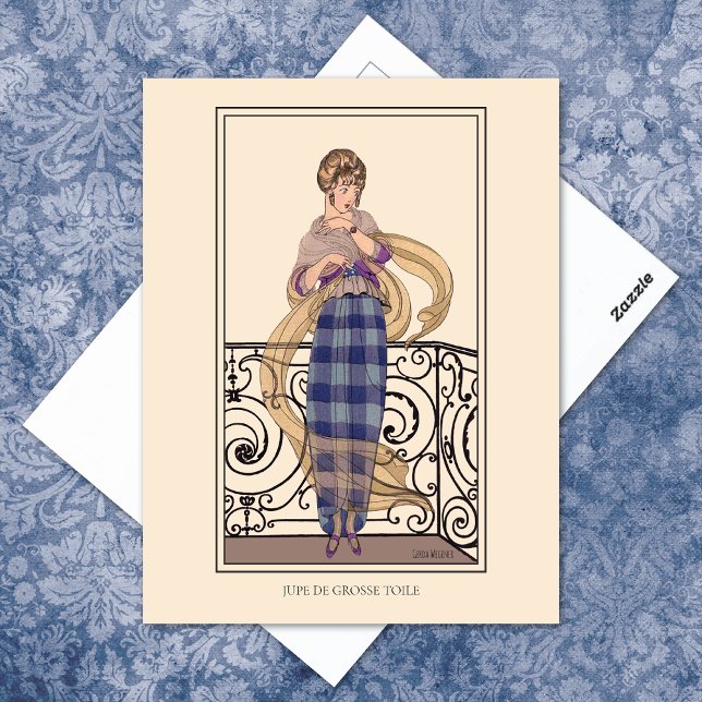 Skirt Gerda Wegener Vintage Mode Illustration Vykort (Skapare uppladdad)