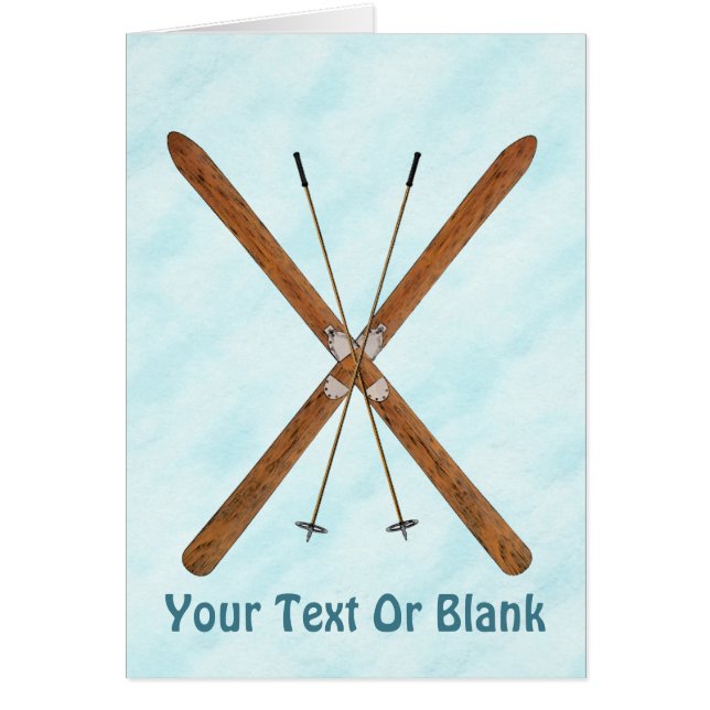 Skis kor-Land vid Snö Hälsningskort (Framsidan)