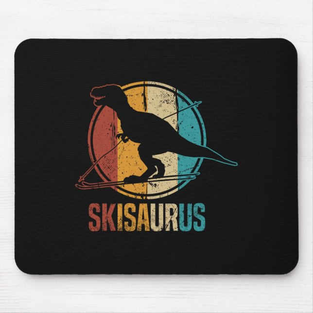 Skisaurus Rolig Skidande Dino Skid Dinosaurie Skid Musmatta (Framsidan)