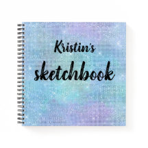 Skischbook Lila Blue Glitter Namn