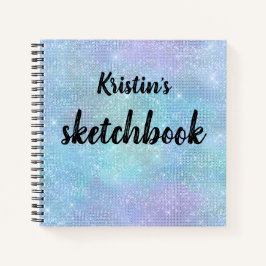 Skischbook Lila Blue Glitter Namn