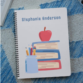 Skischbook med vattendfärg Back to school Monogram Anteckningsbok
