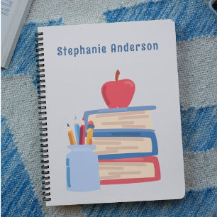 Skischbook med vattendfärg Back to school Monogram Anteckningsbok