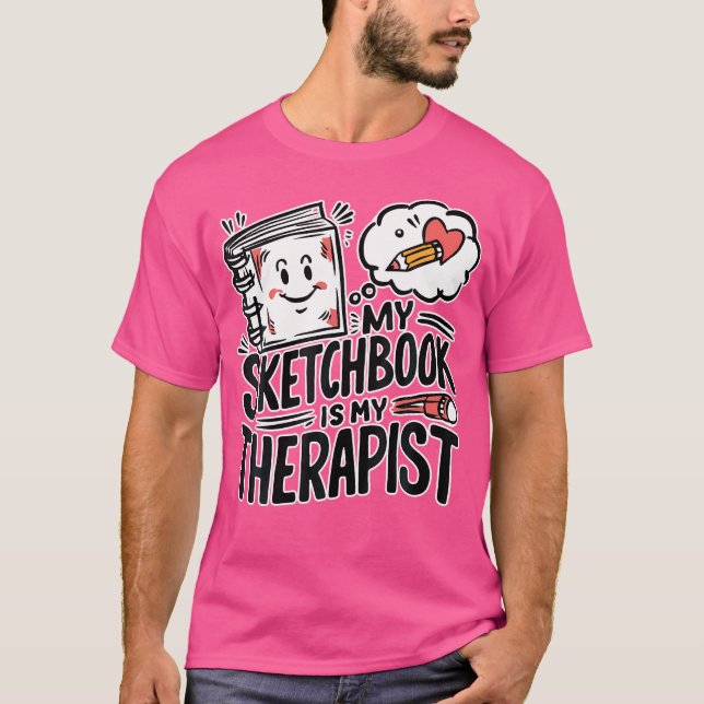 Skischbook Teckning T Shirt (Framsida)