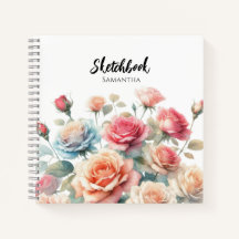 Skischbook Watercolor Ro Flowers