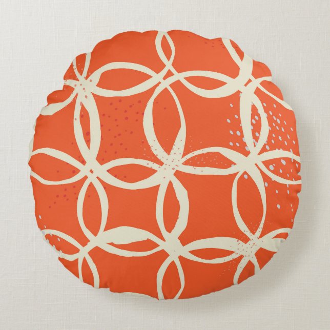 Skischerade cirklar Trendig Sömlös design Rund Kudde (Framsidan)