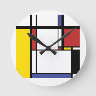 Skisks Gift - Piet Mondrian Rund Klocka