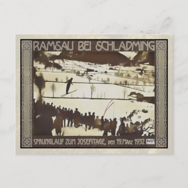 Skispringen 1932 vykort (Framsida)