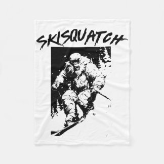 Skisquatch Retro Skidåkning Bigfoot Vintage Skidor Fleecefilt