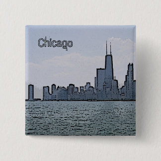 Skiss av den fantastiska Chicago-siluetten Knapp