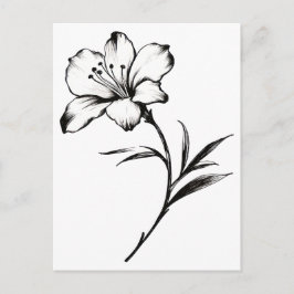 Skiss av en blomma vykort