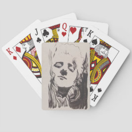 Skiss av en kvinna från "Ver Sacrum" (Moser) Casinokort