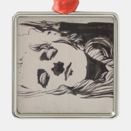 Skiss av en kvinna från "Ver Sacrum" (Moser) Julgransprydnad Metall