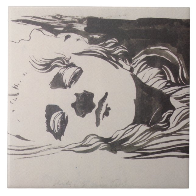 Skiss av en kvinna från "Ver Sacrum" (Moser) Kakelplatta (Framsidan)