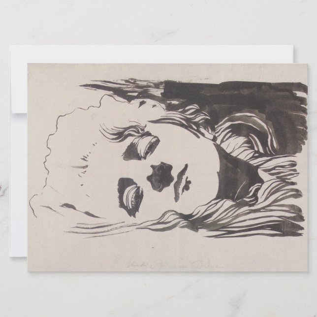 Skiss av en kvinna från "Ver Sacrum" (Moser) Kort (Framsida)