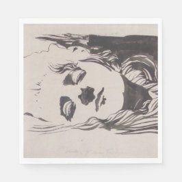 Skiss av en kvinna från "Ver Sacrum" (Moser) Pappersservett