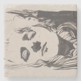 Skiss av en kvinna från "Ver Sacrum" (Moser) Stenunderlägg