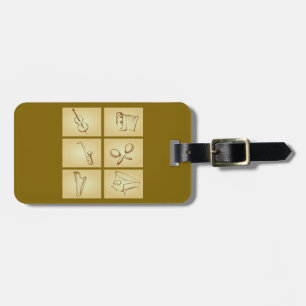 Skiss av musikinstrument bagagebricka